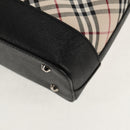 BURBERRY Nova Check Tote Bag Canvas Beige Silver Auth am10150V-9