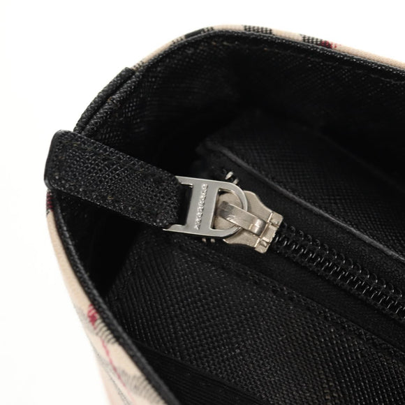 BURBERRY Nova Check Tote Bag Canvas Beige Silver Auth am10150V