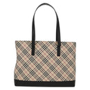 BURBERRY Nova Check Tote Bag Canvas Beige Silver Auth am10150V-2