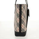 BURBERRY Nova Check Tote Bag Canvas Beige Silver Auth am10150V-4