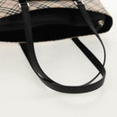 BURBERRY Nova Check Tote Bag Canvas Beige Silver Auth am10150V-7