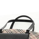 BURBERRY Nova Check Tote Bag Canvas Beige Silver Auth am10150V-8