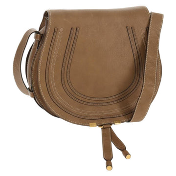 Chloe Mercy Shoulder Bag Leather Beige Gold Auth am10151