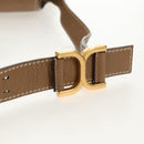 Chloe Mercy Shoulder Bag Leather Beige Gold Auth am10151-9