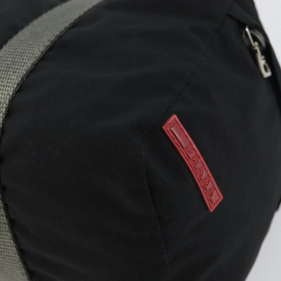 PRADA Sports Hand Bag Nylon Black Silver Auth am10157
