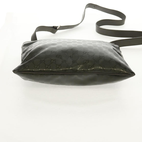 GUCCI GG Implementation Shoulder Bag Khaki Silver 201446 Auth am10159