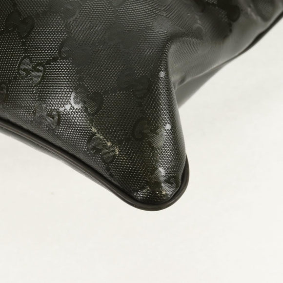 GUCCI GG Implementation Shoulder Bag Khaki Silver 201446 Auth am10159