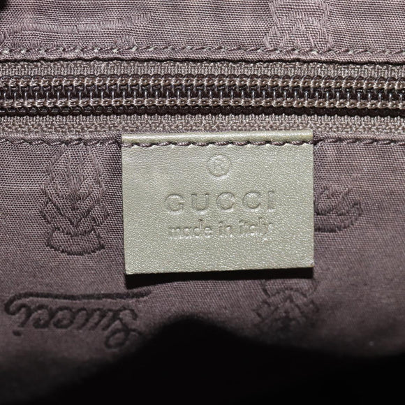 GUCCI GG Implementation Shoulder Bag Khaki Silver 201446 Auth am10159