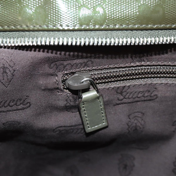 GUCCI GG Implementation Shoulder Bag Khaki Silver 201446 Auth am10159