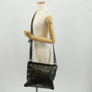 GUCCI GG Implementation Shoulder Bag Khaki Silver 201446 Auth am10159-25