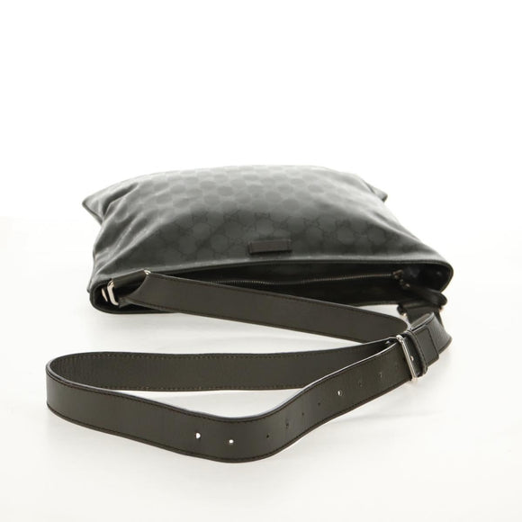 GUCCI GG Implementation Shoulder Bag Khaki Silver 201446 Auth am10159