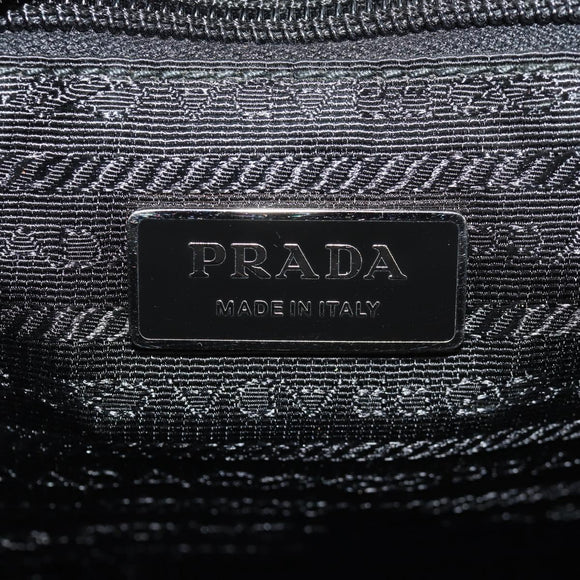 PRADA Shoulder Bag Nylon Silver Black Auth am10160V