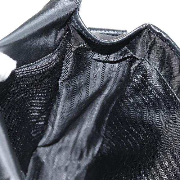 PRADA Shoulder Bag Nylon Silver Black Auth am10160V