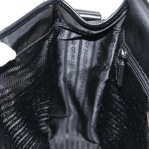 PRADA Shoulder Bag Nylon Silver Black Auth am10160V