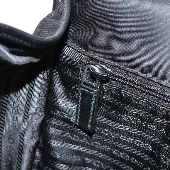 PRADA Shoulder Bag Nylon Silver Black Auth am10160V