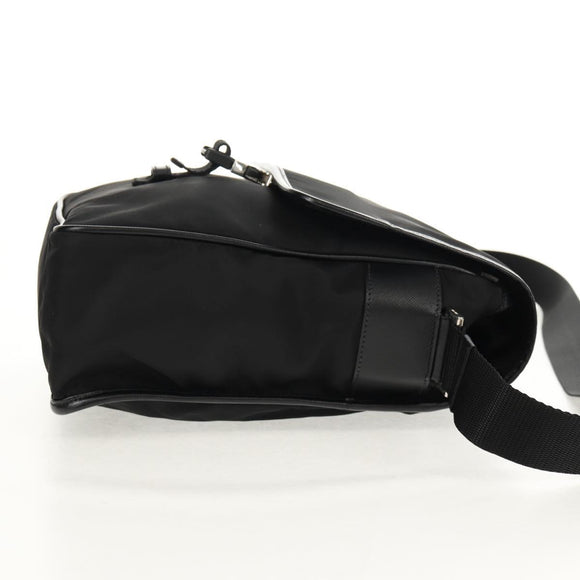 PRADA Shoulder Bag Nylon Silver Black Auth am10160V