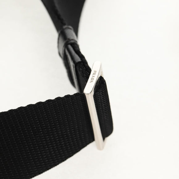 PRADA Shoulder Bag Nylon Silver Black Auth am10160V
