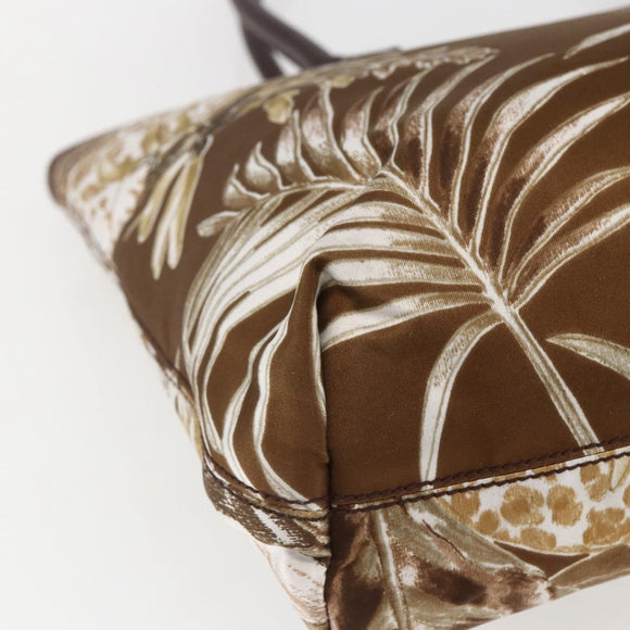 Salvatore Ferragamo Tote Bag Canvas Brown Gold Auth am10161