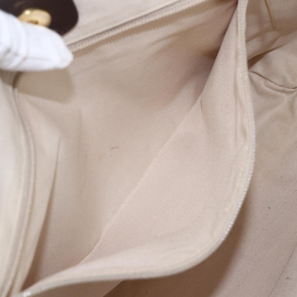 Salvatore Ferragamo Tote Bag Canvas Brown Gold Auth am10161