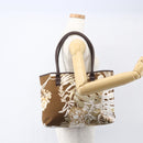 Salvatore Ferragamo Tote Bag Canvas Brown Gold Auth am10161-20