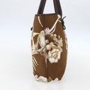 Salvatore Ferragamo Tote Bag Canvas Brown Gold Auth am10161-4
