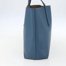FENDI F Logo Tote Bag Leather Blue Auth am10162-4