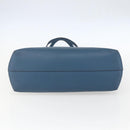 FENDI F Logo Tote Bag Leather Blue Auth am10162-5