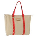 LOUIS VUITTON Antigua Hippo GM Tote Bag Canvas Beige Red M40032 LV Auth am10165V-1