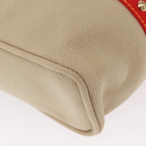 LOUIS VUITTON Antigua Hippo GM Tote Bag Canvas Beige Red M40032 LV Auth am10165V