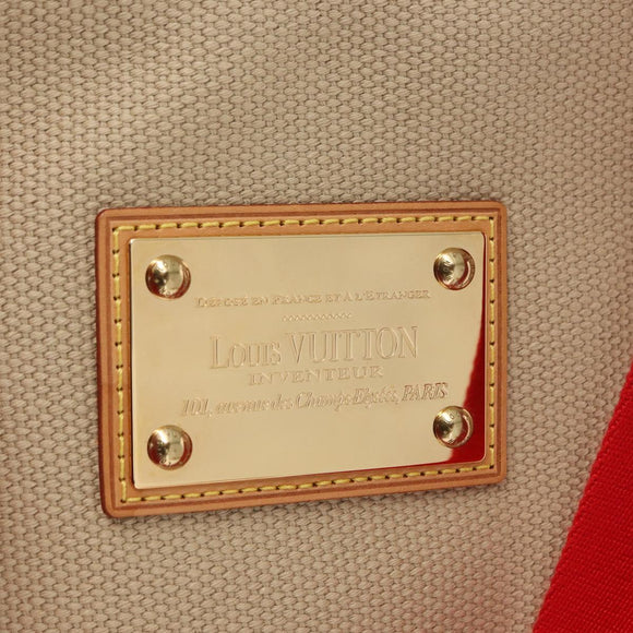 LOUIS VUITTON Antigua Hippo GM Tote Bag Canvas Beige Red M40032 LV Auth am10165V