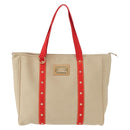 LOUIS VUITTON Antigua Hippo GM Tote Bag Canvas Beige Red M40032 LV Auth am10165V-2