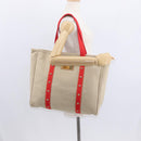 LOUIS VUITTON Antigua Hippo GM Tote Bag Canvas Beige Red M40032 LV Auth am10165V-22