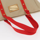 LOUIS VUITTON Antigua Hippo GM Tote Bag Canvas Beige Red M40032 LV Auth am10165V-7