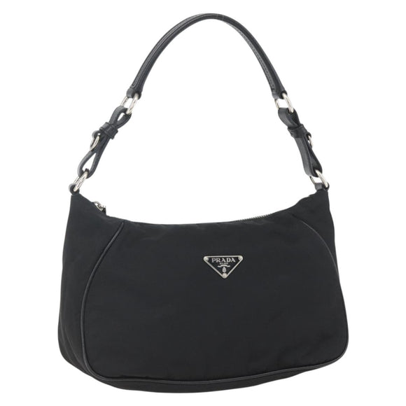 PRADA Shoulder Bag Nylon Black Silver Auth am10168V