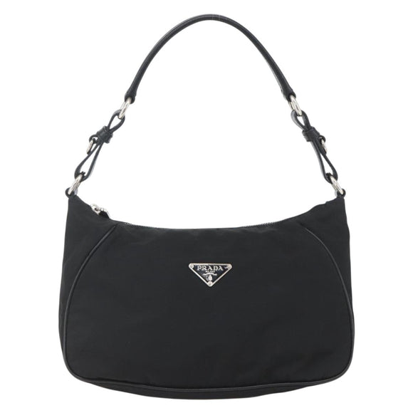 PRADA Shoulder Bag Nylon Black Silver Auth am10168V