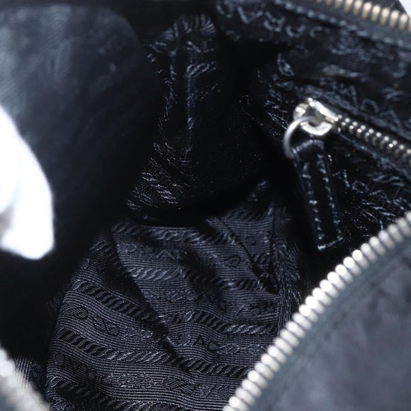 PRADA Shoulder Bag Nylon Black Silver Auth am10168V