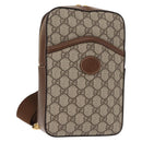 GUCCI GG Supreme Web Sherry Line Bag PVC Beige Gold 696016 Auth am10180V-1