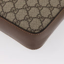 GUCCI GG Supreme Web Sherry Line Bag PVC Beige Gold 696016 Auth am10180V-15