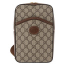 GUCCI GG Supreme Web Sherry Line Bag PVC Beige Gold 696016 Auth am10180V-13