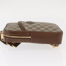 GUCCI GG Supreme Web Sherry Line Bag PVC Beige Gold 696016 Auth am10180V-4