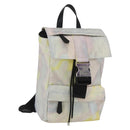 FENDI Zucca Canvas Shoulder Bag Nylon White Silver Auth am10182V-1