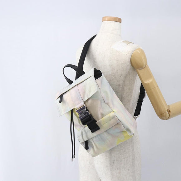 FENDI Zucca Canvas Shoulder Bag Nylon White Silver Auth am10182V