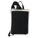 FENDI Zucca Canvas Shoulder Bag Nylon White Silver Auth am10182V-2
