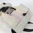 FENDI Zucca Canvas Shoulder Bag Nylon White Silver Auth am10182V-6