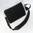 FENDI Zucca Canvas Shoulder Bag Nylon White Silver Auth am10182V-9