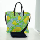 PRADA Tote Bag Nylon Leather 2way Multicolor Gold Auth am10186V-12
