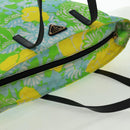 PRADA Tote Bag Nylon Leather 2way Multicolor Gold Auth am10186V-6