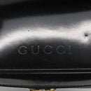 GUCCI Bamboo Vanity Pouch Enamel Black Gold 032 1956 0151 Auth am10193-15