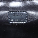 GUCCI Bamboo Vanity Pouch Enamel Black Gold 032 1956 0151 Auth am10193-16