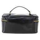 GUCCI Bamboo Vanity Pouch Enamel Black Gold 032 1956 0151 Auth am10193-3